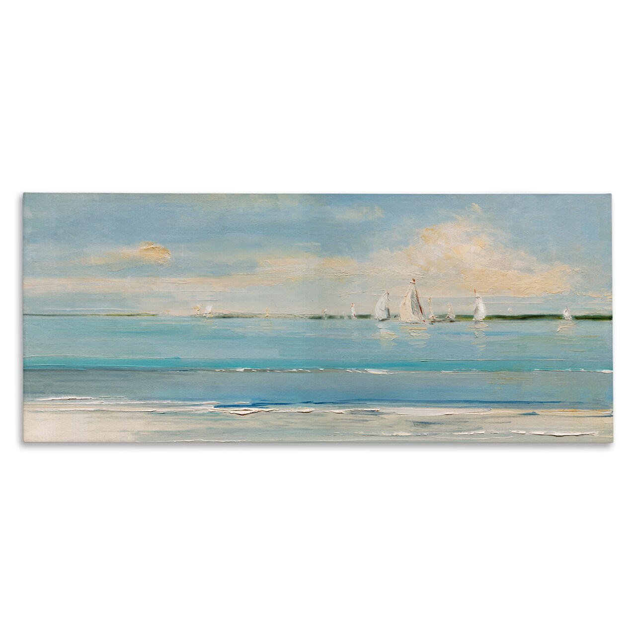 Stupell Industries Distant Painterly Sailboats Canvas Wall Art Design by Sally Swatland